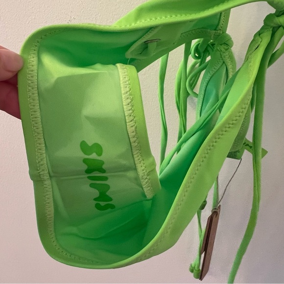SKIMS SWIM LACE UP MONOKINI | NEON GREEN / XS NEVER WORN NWT - Picture 2 of 11